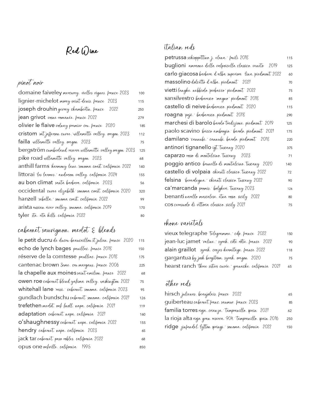 Red Wine Column Page